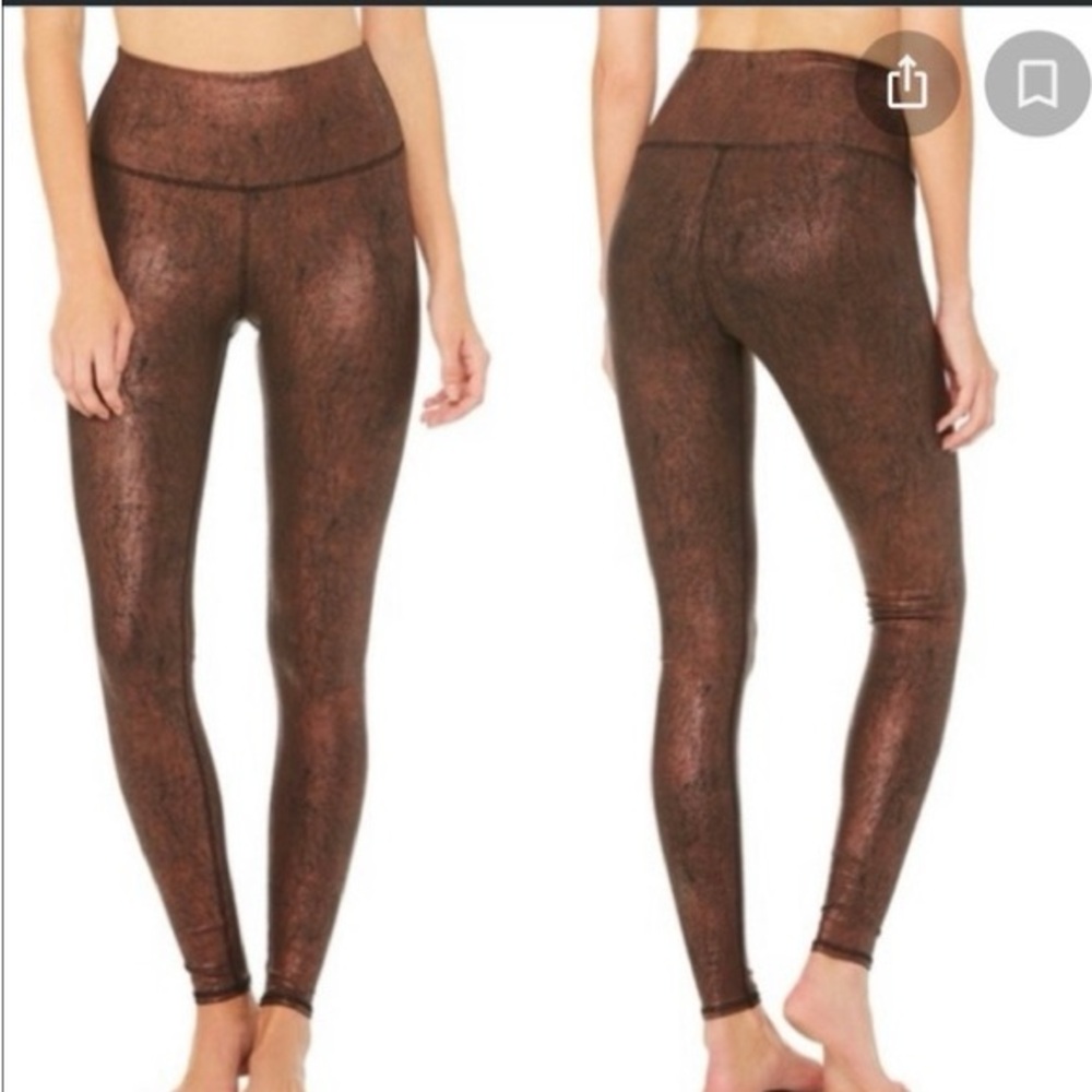 Alo Yoga Airbrush Copper Metallic High Waisted Leggings XXS